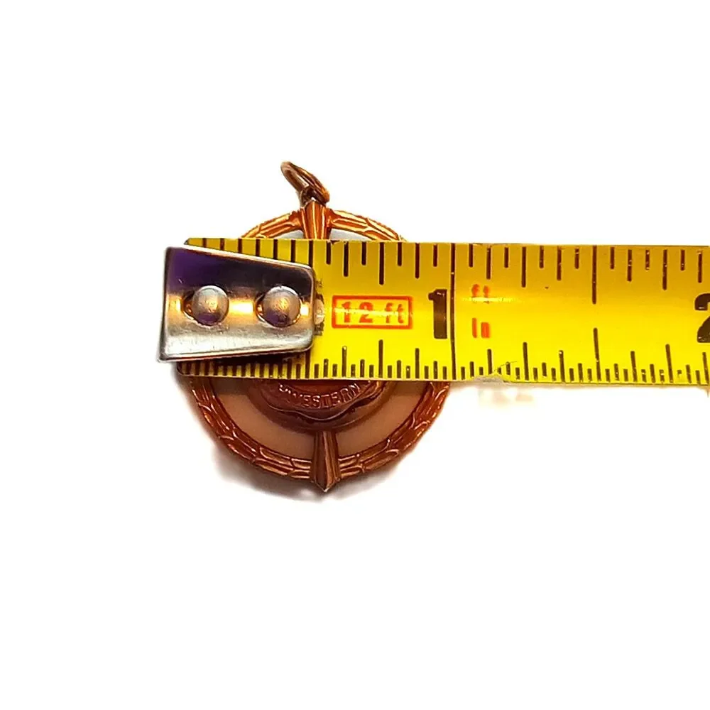 12K gold filled Northwestern bell pendant telephone company award medallion